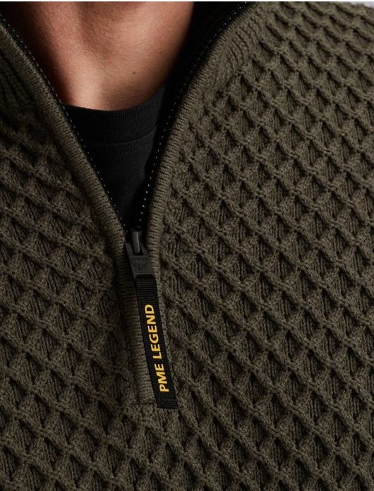 PME Legend half zip trui katoen donkergroen