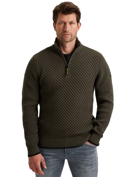 PME Legend half zip trui katoen donkergroen