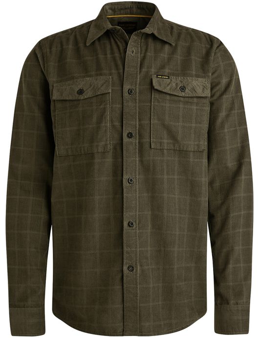 PME legend overshirt groen geruit katoen