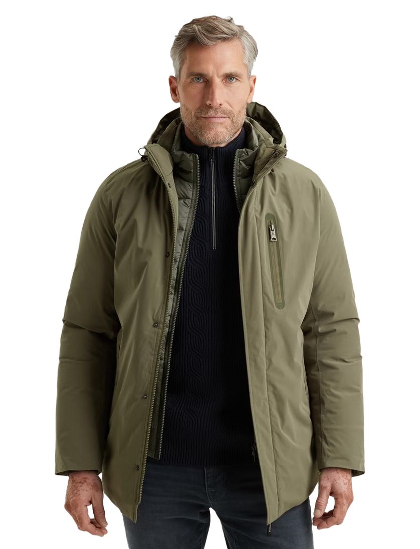 Winterjas Vanguard Donkergroen enkele borstzak