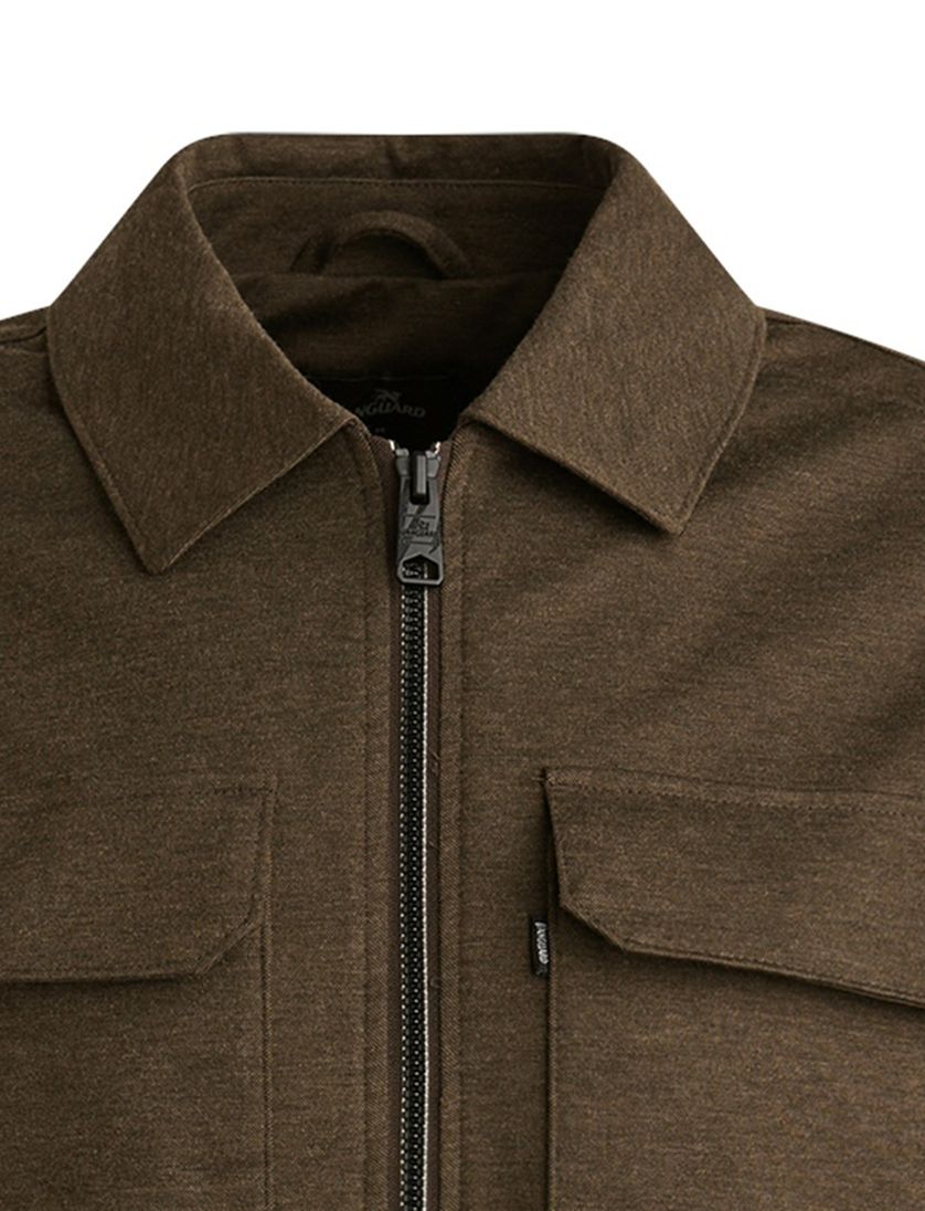 Overshirt Vanguard Bruin gemeleerd dubbele borstzak