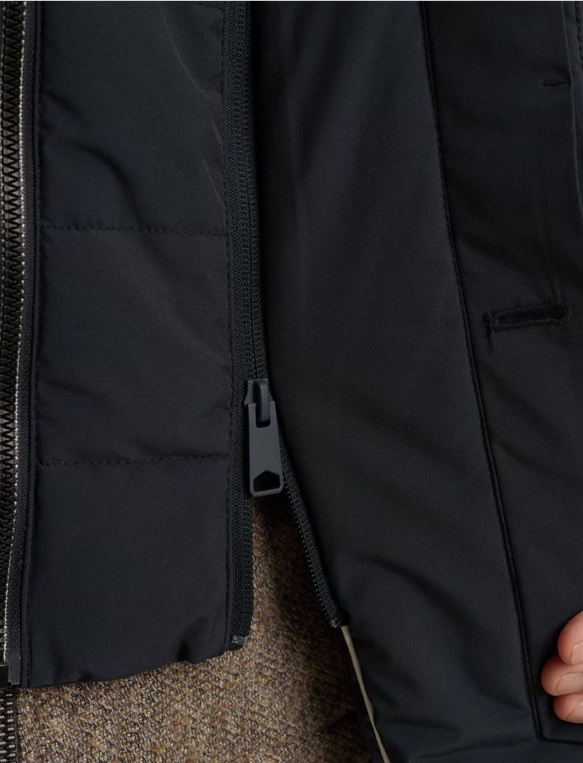 Winterjas Vanguard Donkerblauw dubbele borstzak