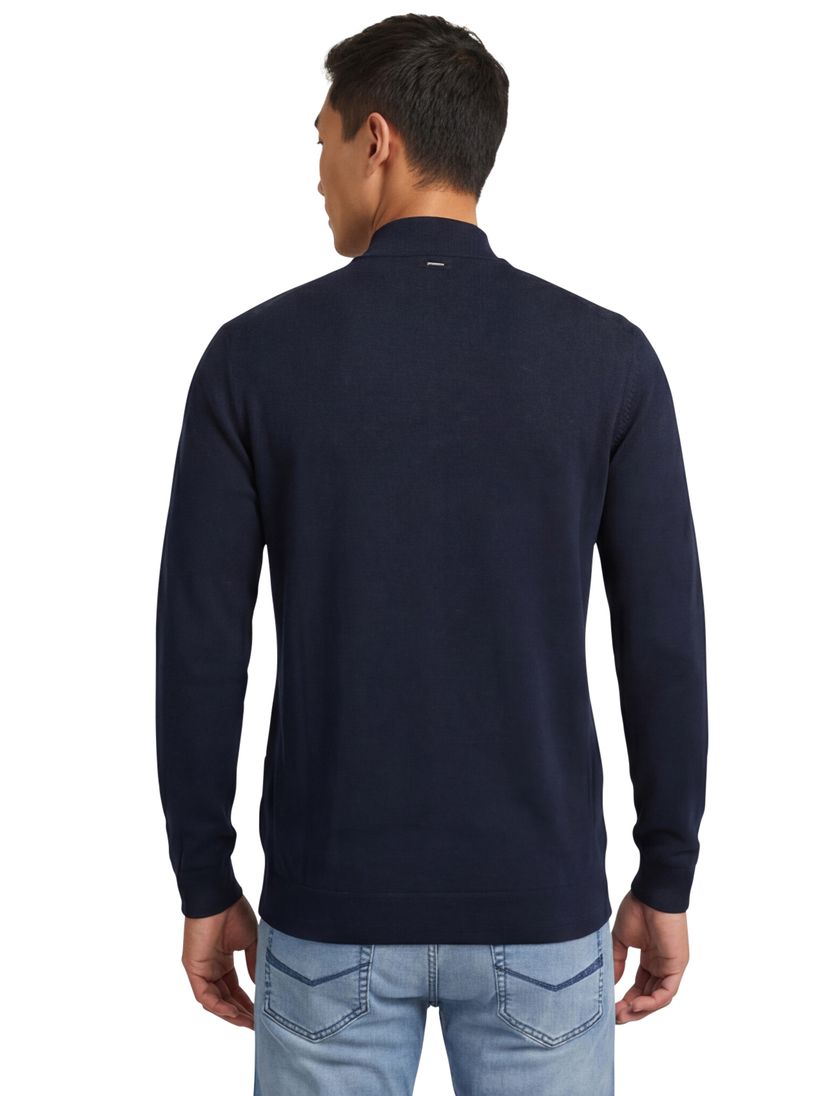 trui met mockneck Vanguard donkerblauw