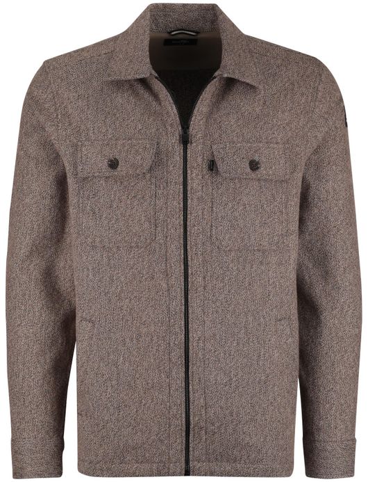 Vanguard overshirt bruin katoen gemeleerd borstzakken
