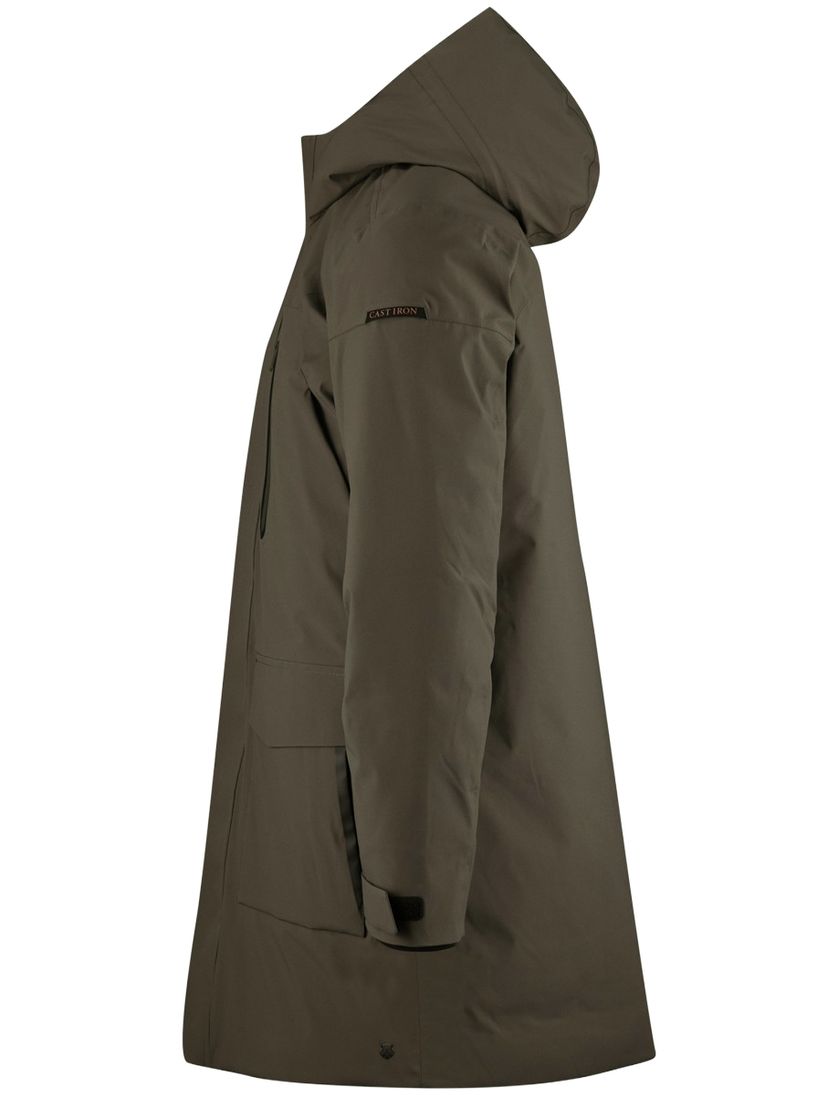 Cast Iron winterjas groen waterdicht capuchon