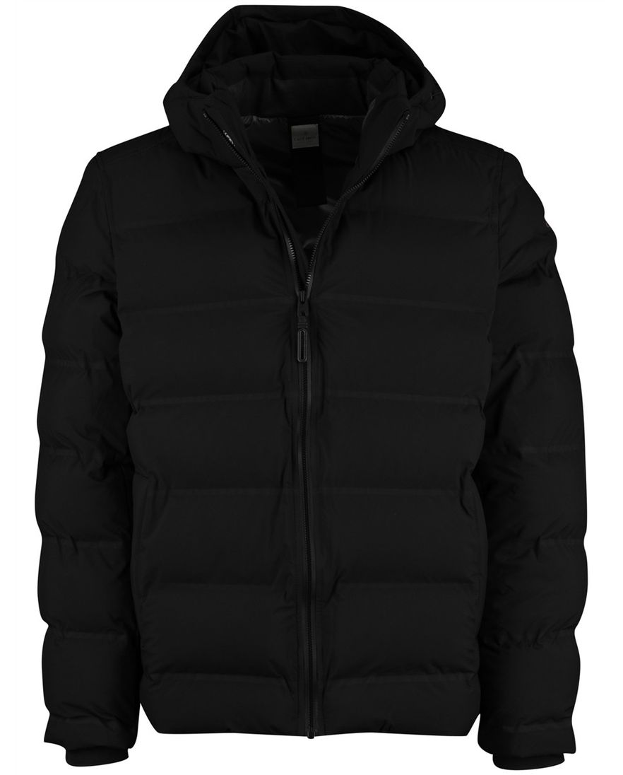 Cast Iron winterjas effen zwart capuchon normale fit