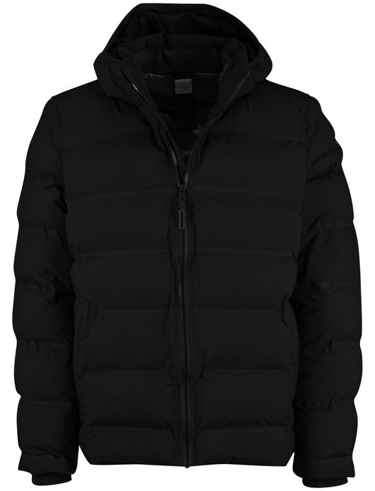 Cast Iron winterjas zwart effen gewatteerd