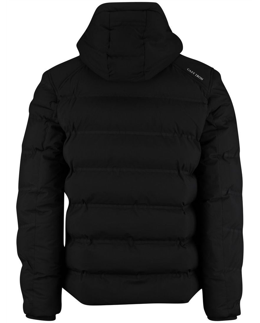 Cast Iron winterjas effen zwart capuchon normale fit