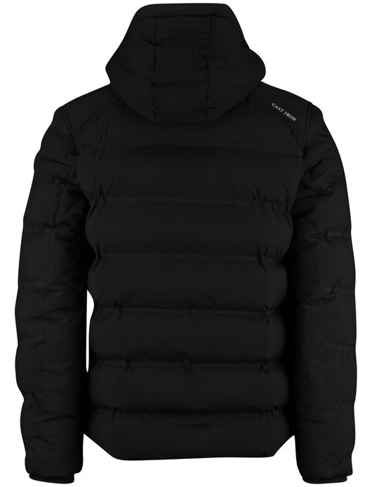 Cast Iron winterjas zwart effen gewatteerd