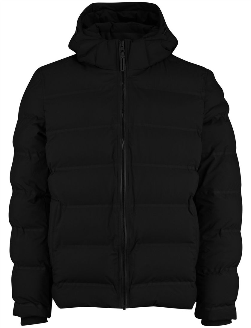 Cast Iron winterjas zwart gewatteerd normale fit