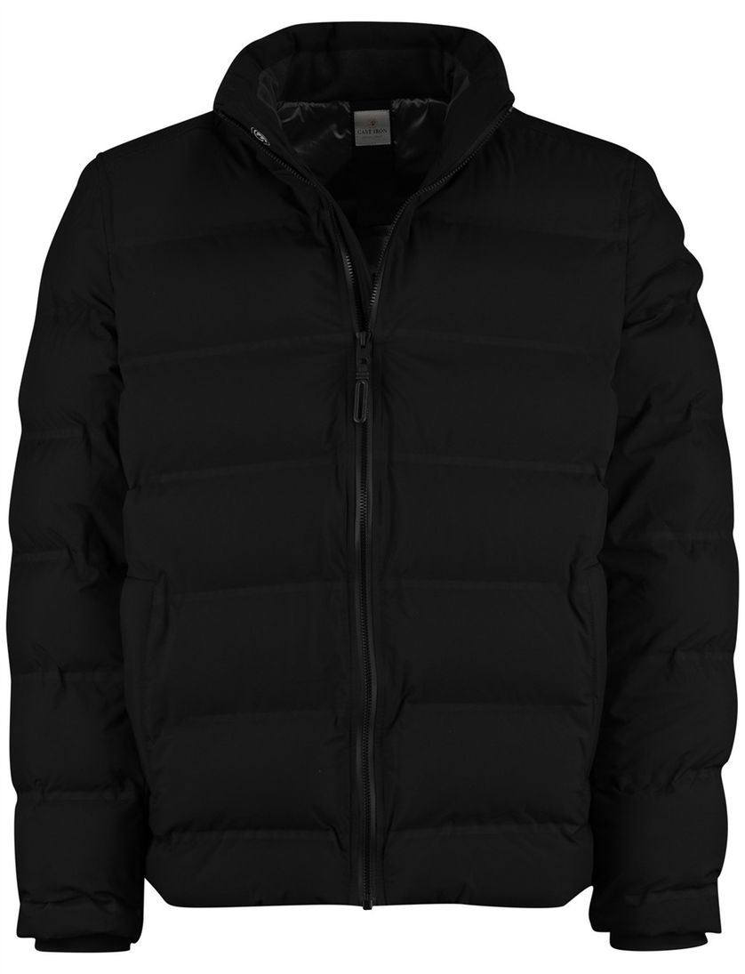 Cast Iron winterjas zwart gewatteerd normale fit
