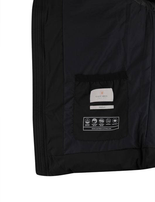 Cast Iron winterjas zwart effen gewatteerd