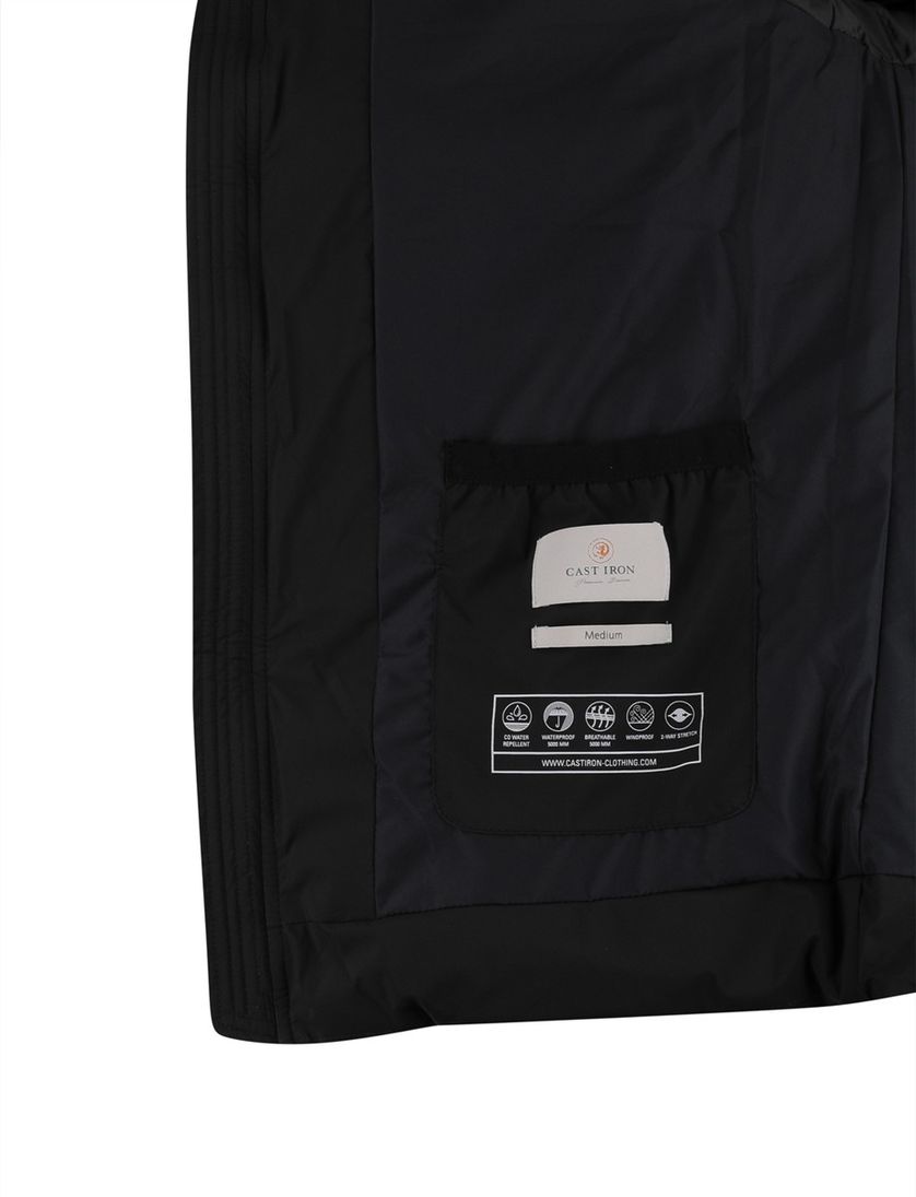 Cast Iron winterjas zwart gewatteerd normale fit