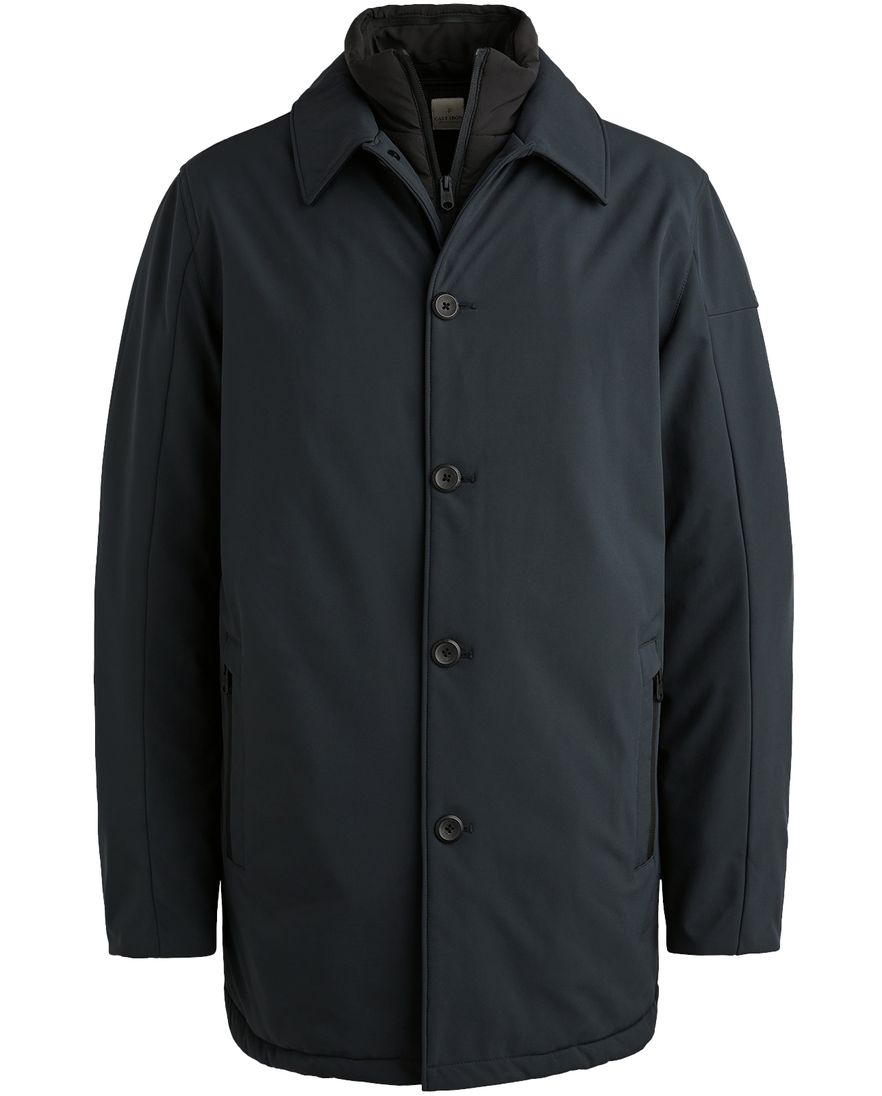 Cast Iron winterjas effen donkerblauw waterdicht normale fit