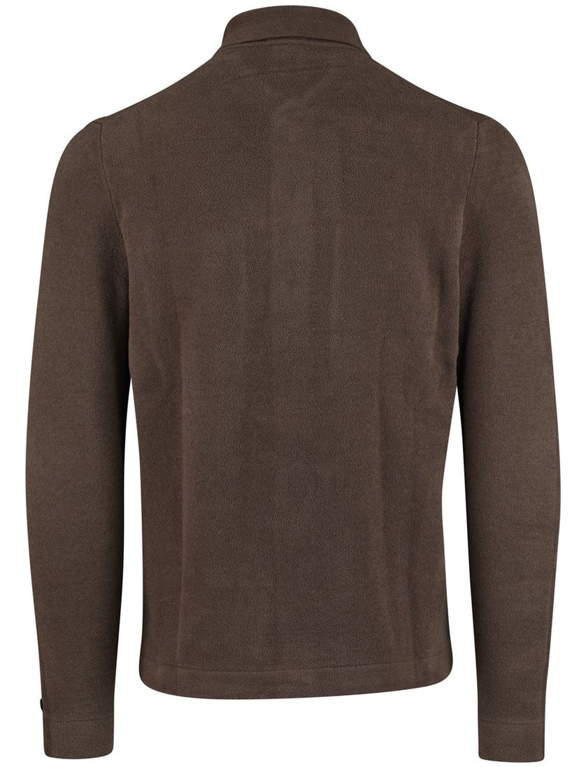 Cast Iron bruin effen overshirt normale fit