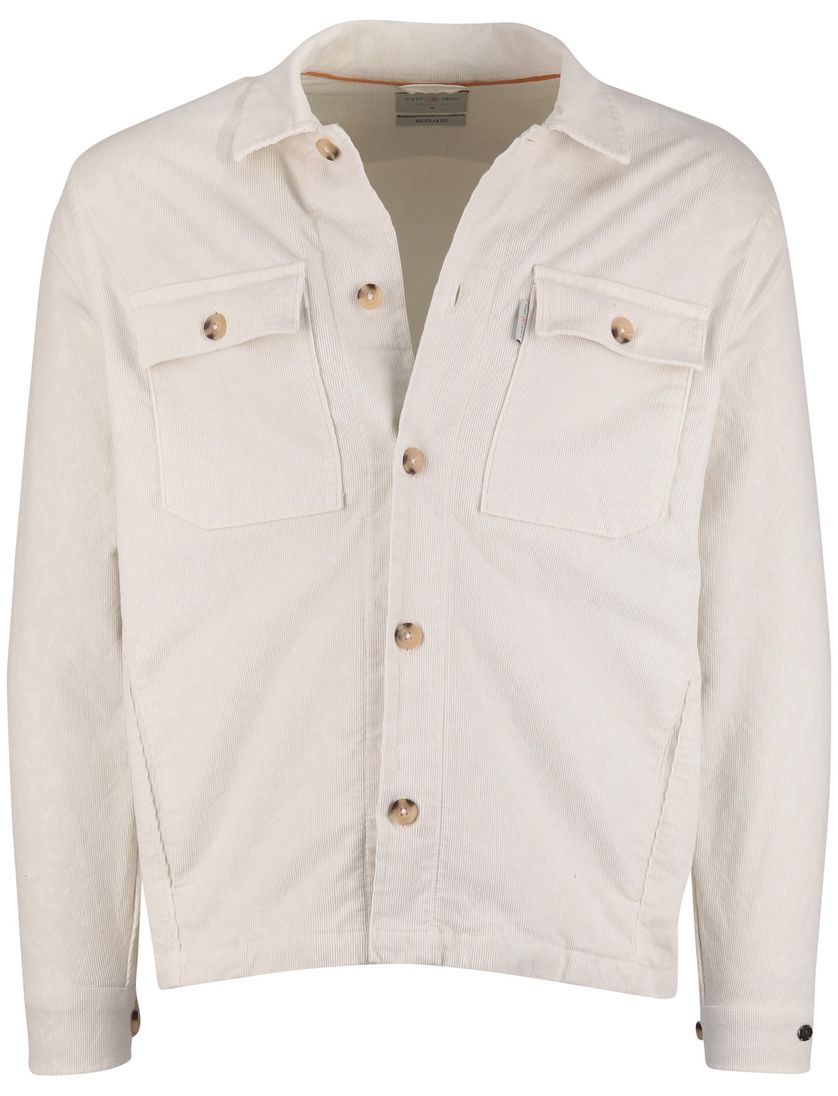 Cast Iron overshirt normale fit effen creme