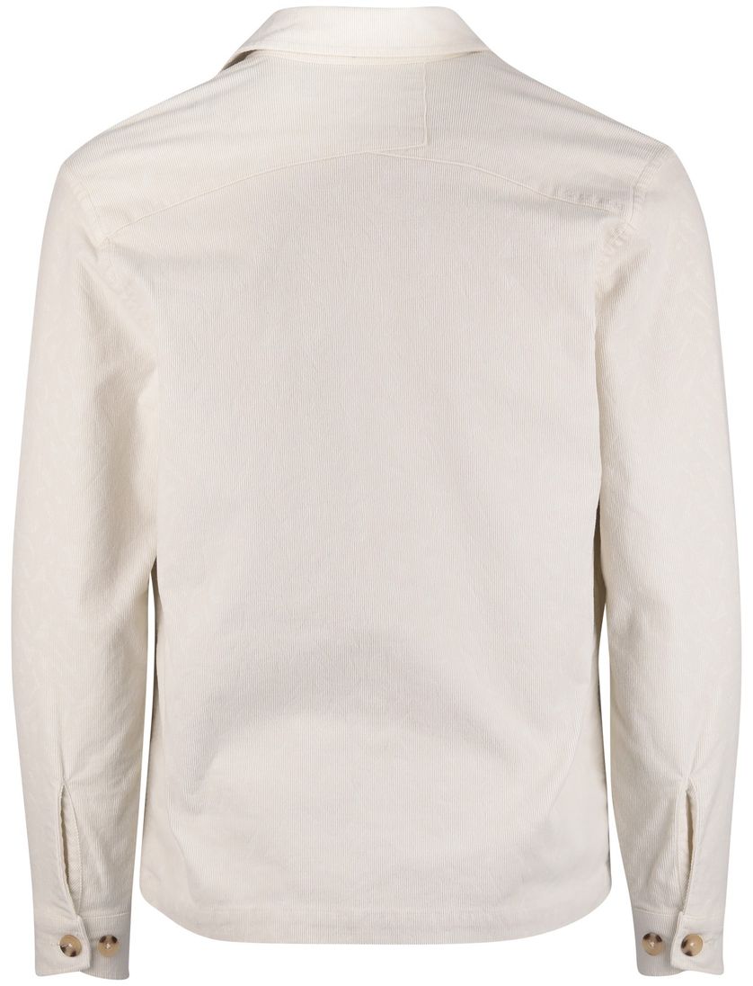Cast Iron overshirt normale fit effen creme