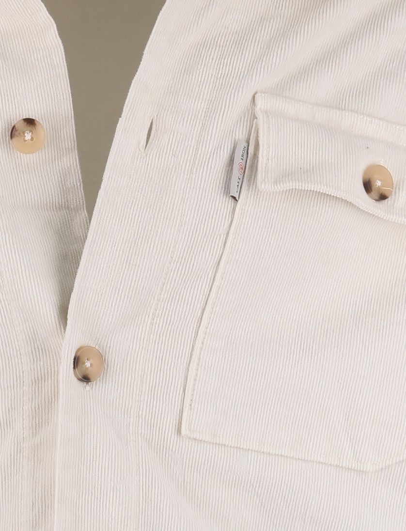 Cast Iron overshirt normale fit effen creme