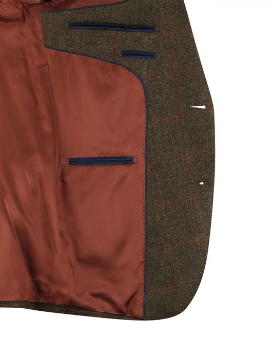 Magee Liffey colbert wol groen effen