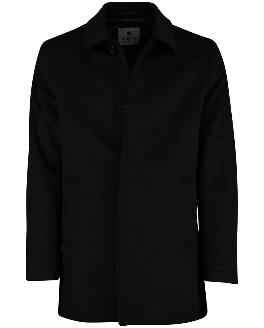 Magee manteljas donkerblauw effen