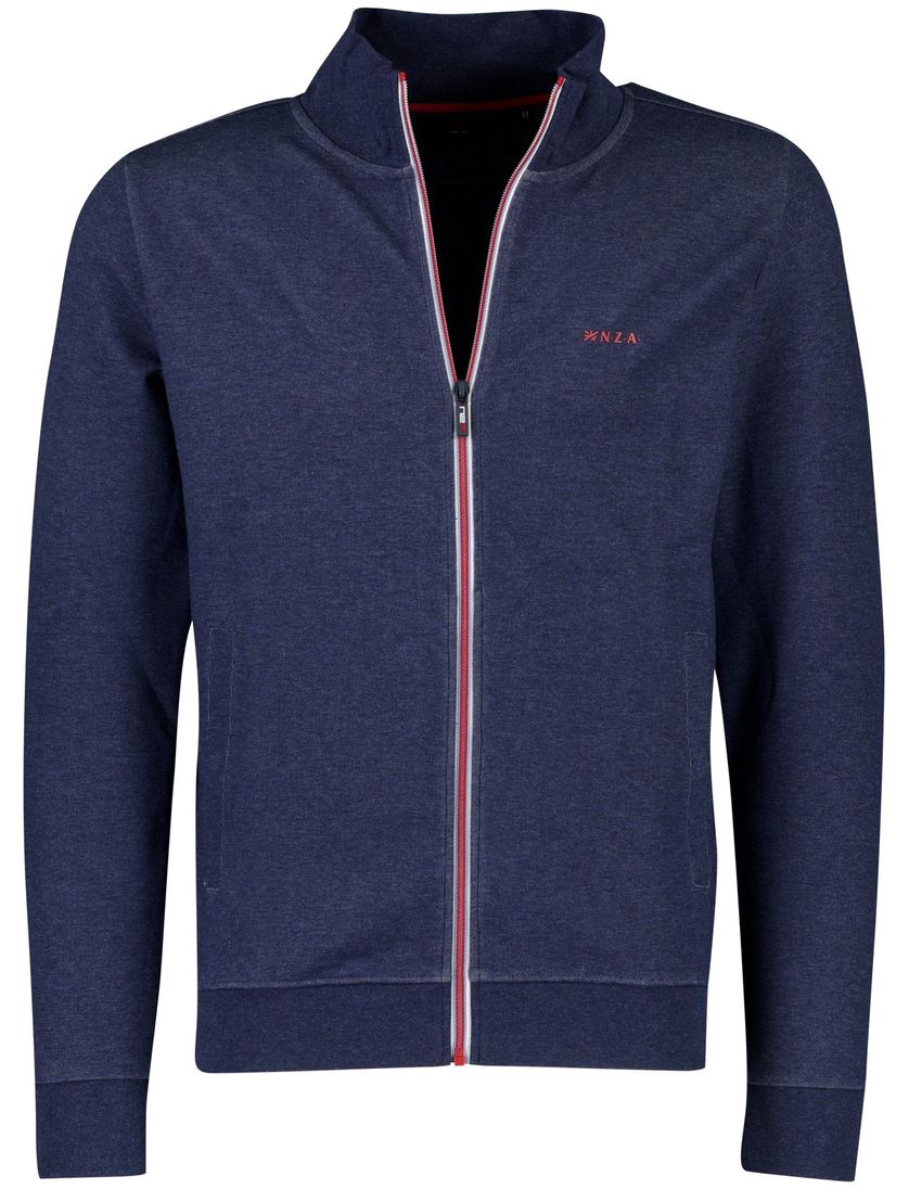 Blauw NZA sweatvest gemeleerd katoen