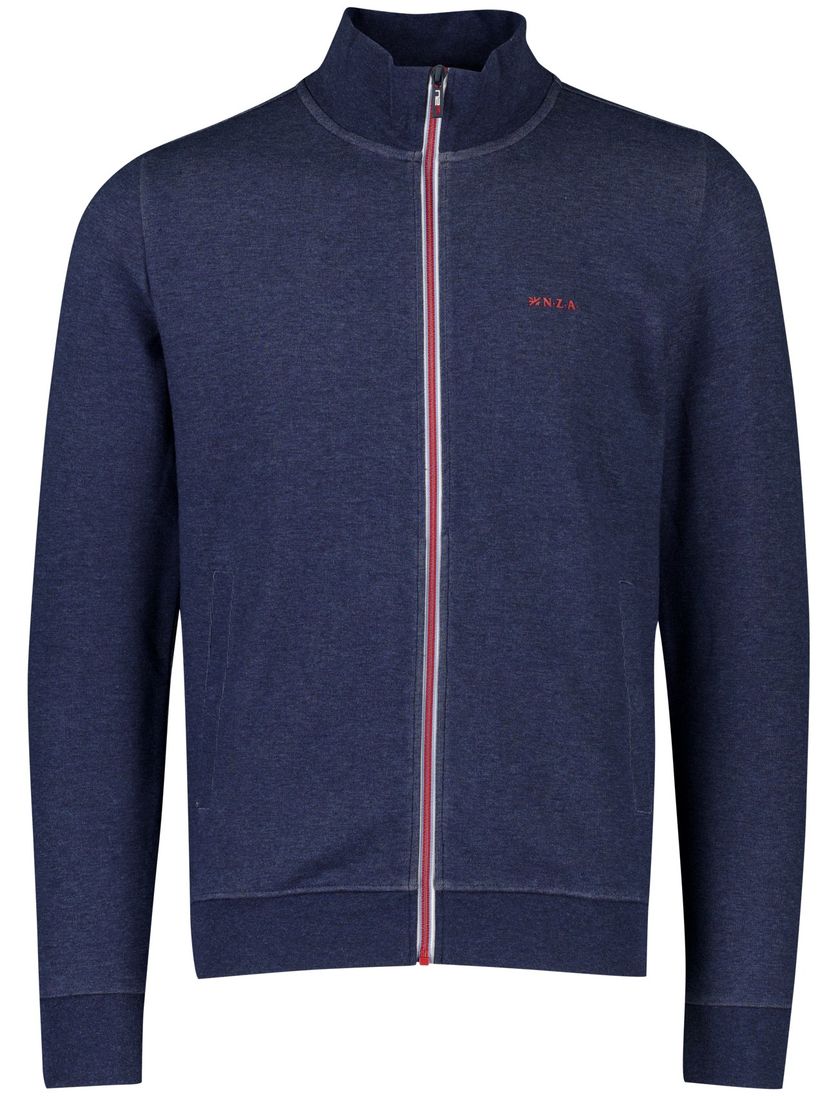 Blauw NZA sweatvest gemeleerd katoen