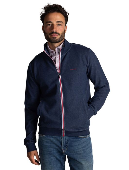 Katoenen sweatvest NZA blauw normale fit