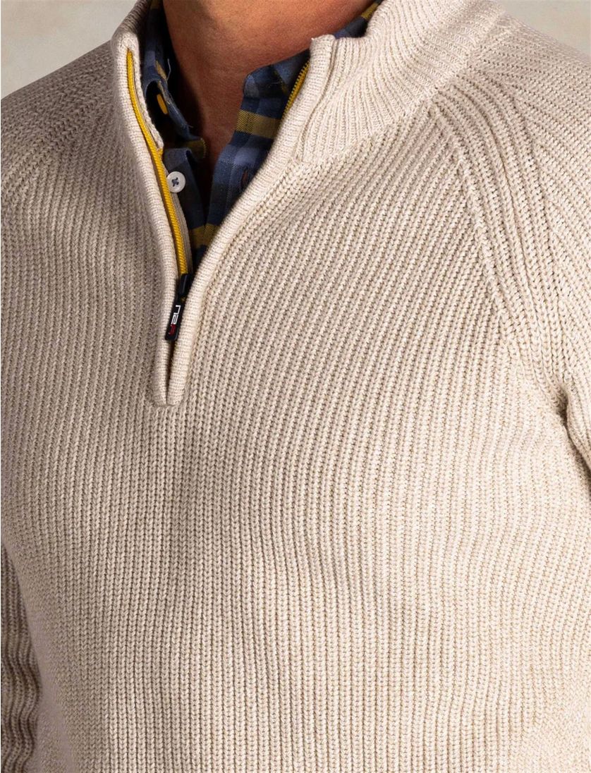 trui New Zealand beige half zip