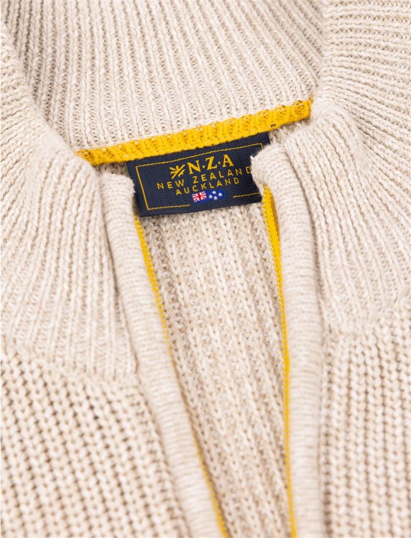 trui New Zealand beige half zip