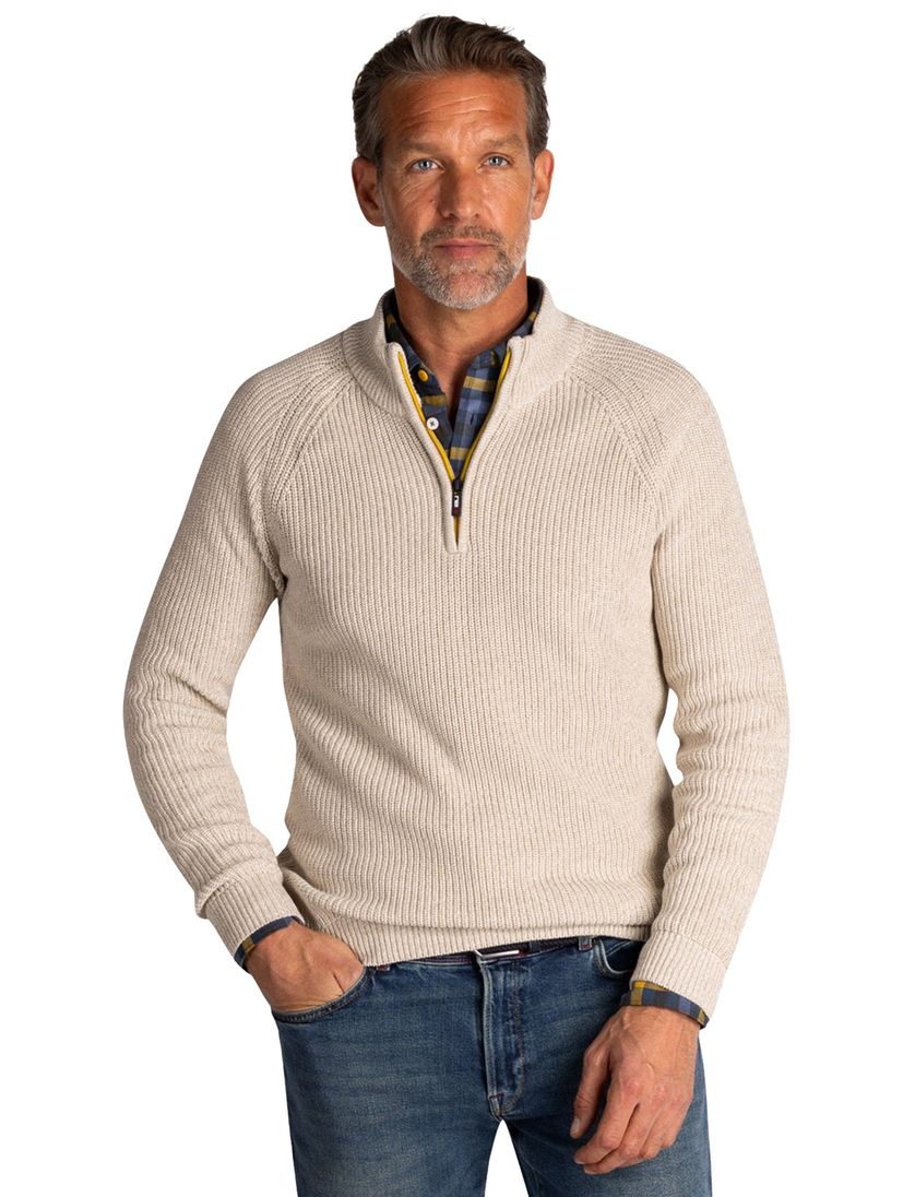 trui New Zealand beige half zip