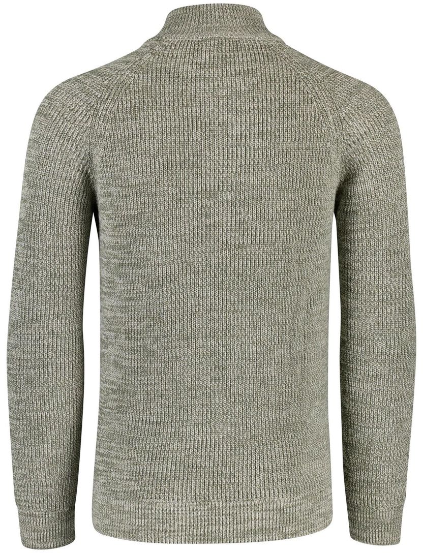 trui New Zealand groen gebreid half zip