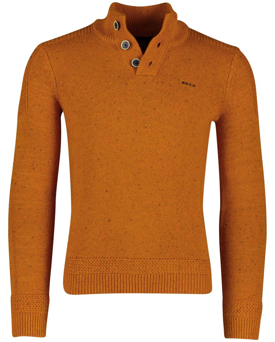 NZA 3 knopen trui oranje katoen