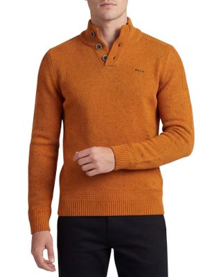 New Zealand NZA 3 knopen trui oranje effen