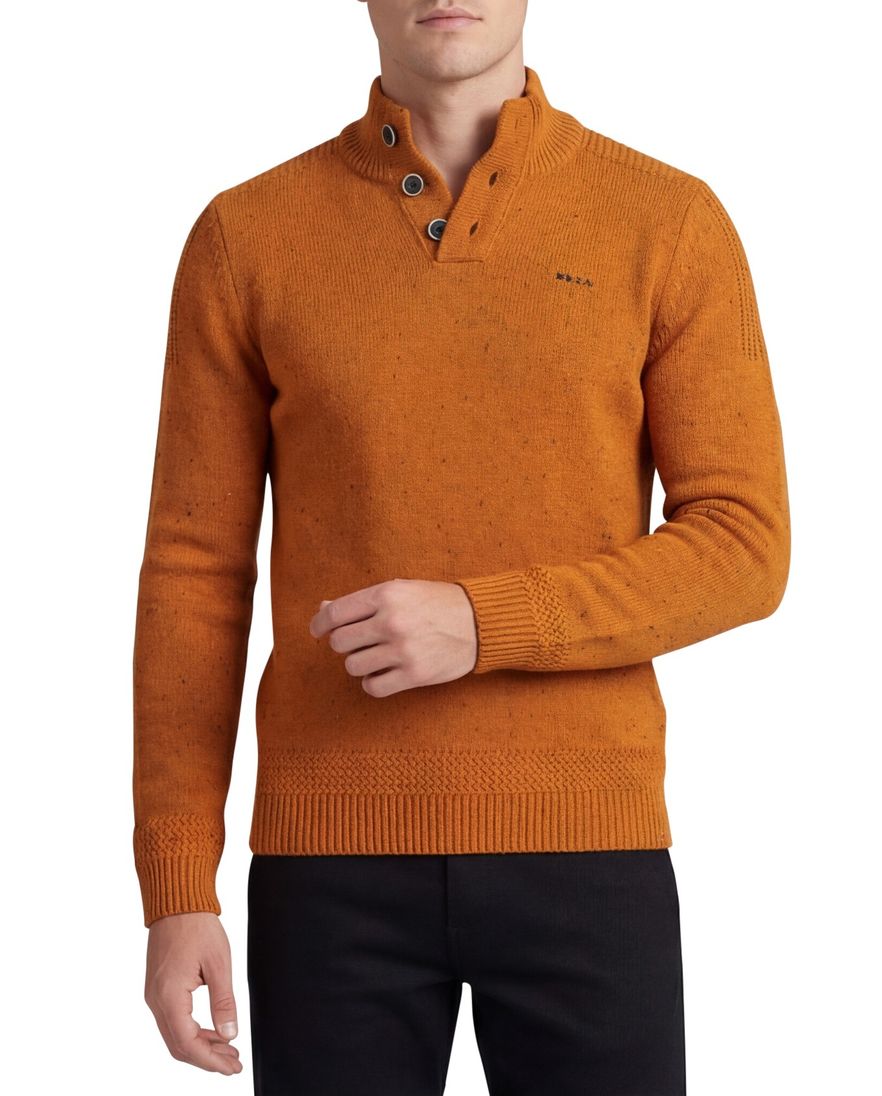 NZA 3 knopen trui oranje katoen