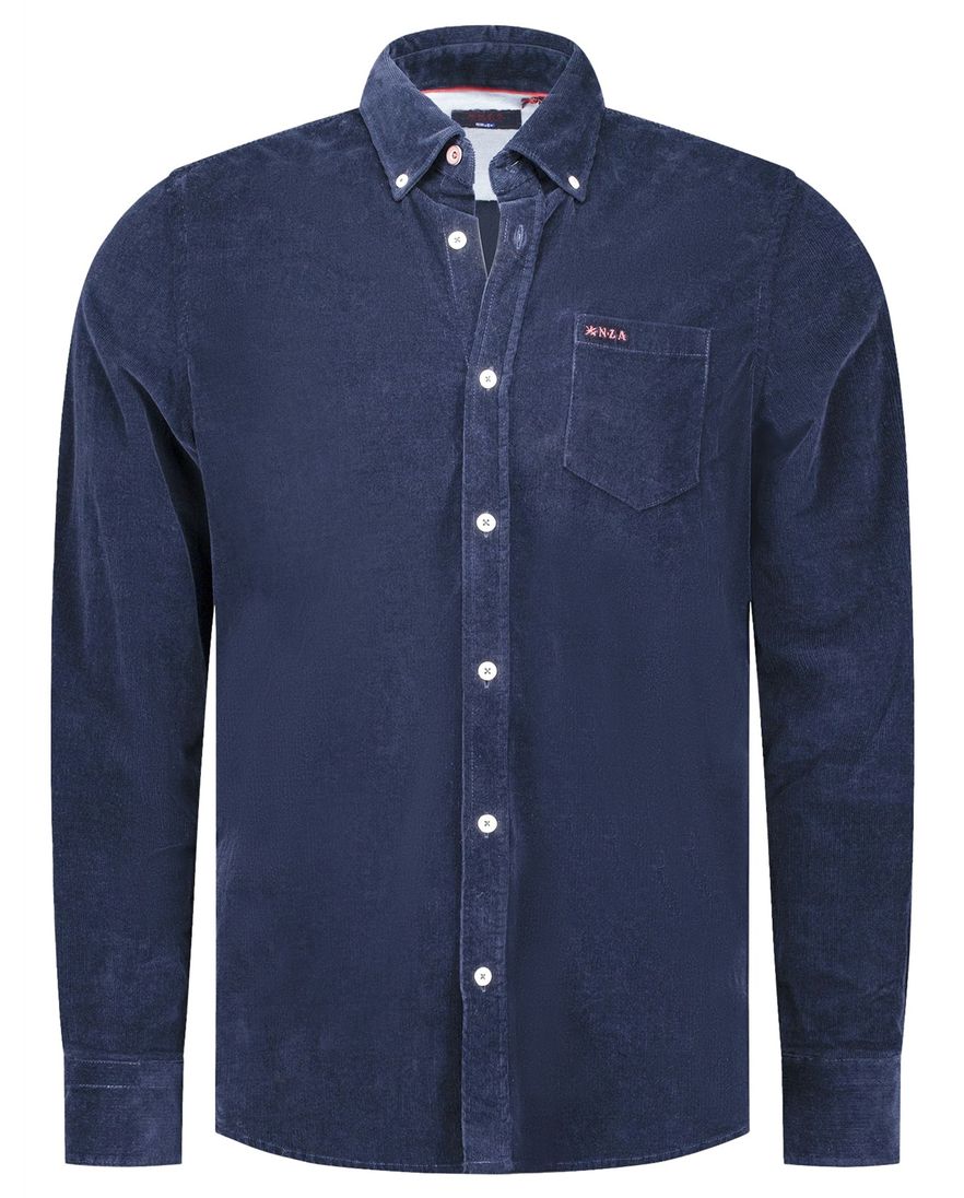 New Zealand casual overhemd donkerblauw corduroy Victor