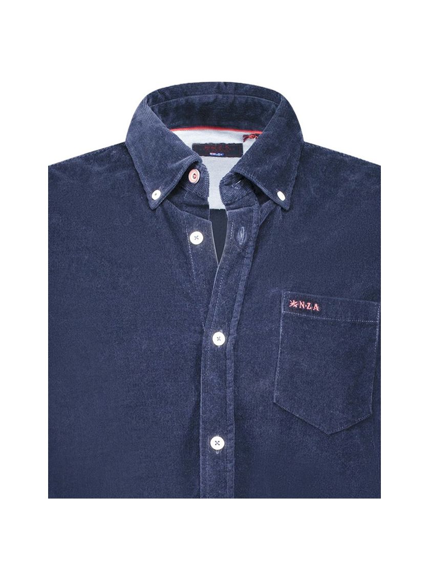 casual overhemd New Zealand Victor donkerblauw corduroy
