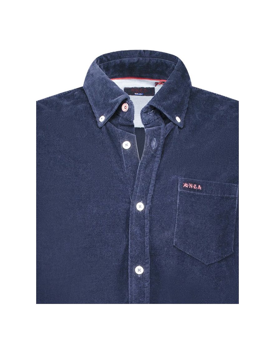 New Zealand casual overhemd donkerblauw corduroy Victor