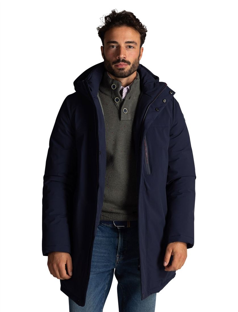 NZA jas navy effen met capuchon