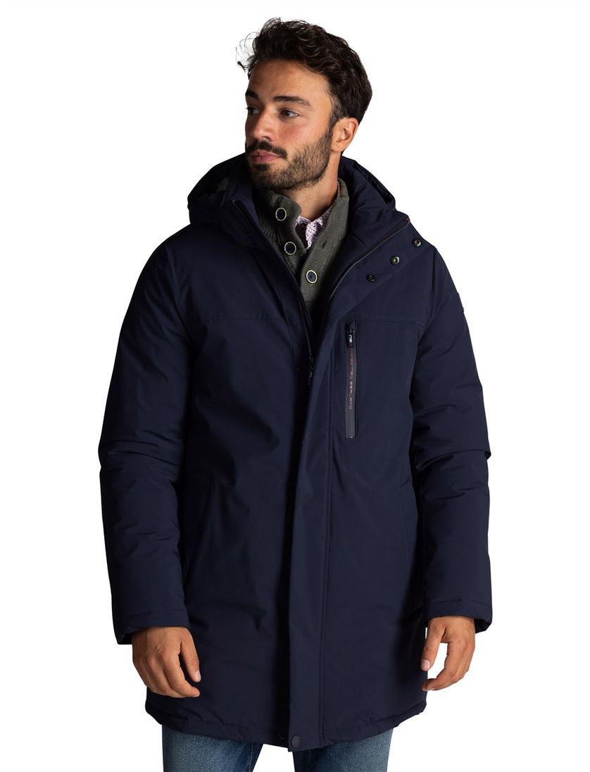 NZA jas navy effen met capuchon