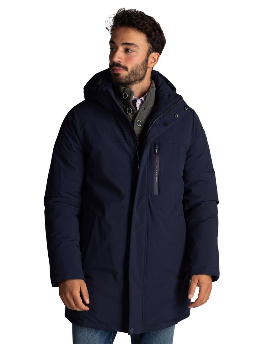 NZA jas navy effen met capuchon