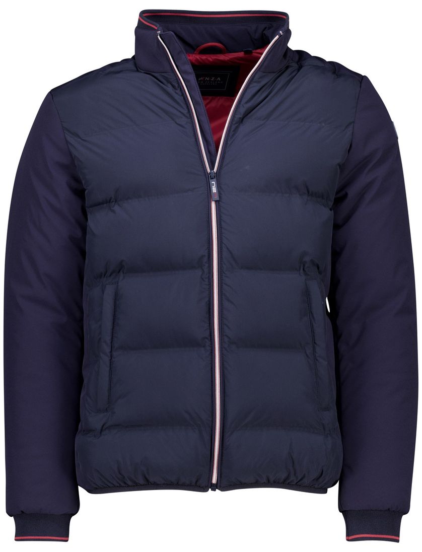 effen donkerblauwe puffer jas NZA