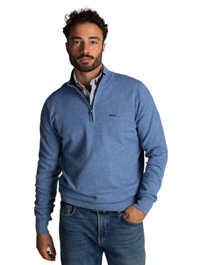 New Zealand Trui New Zealand lichtblauw half zip