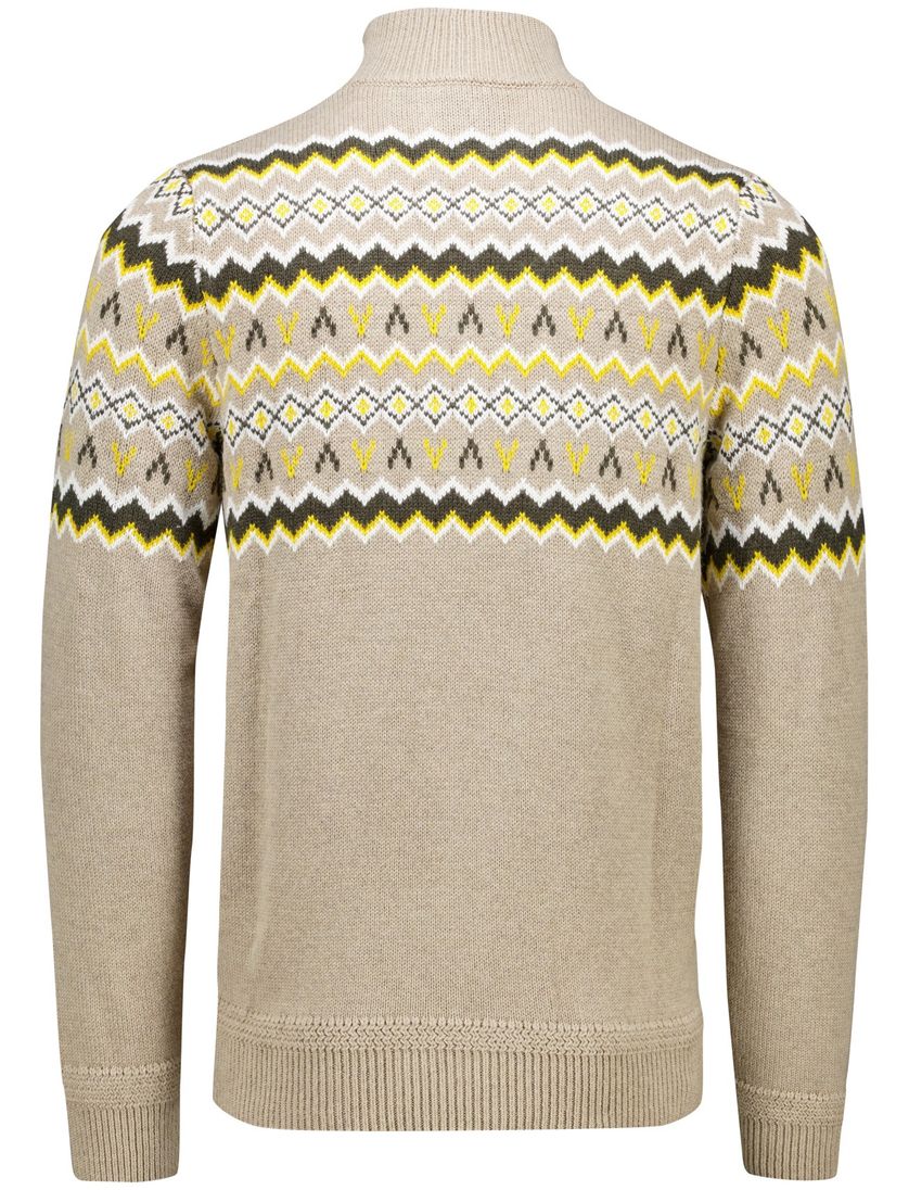 Trui New Zealand beige knopen geprint