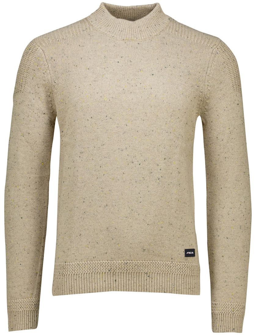 Trui New Zealand Melange beige ronde hals