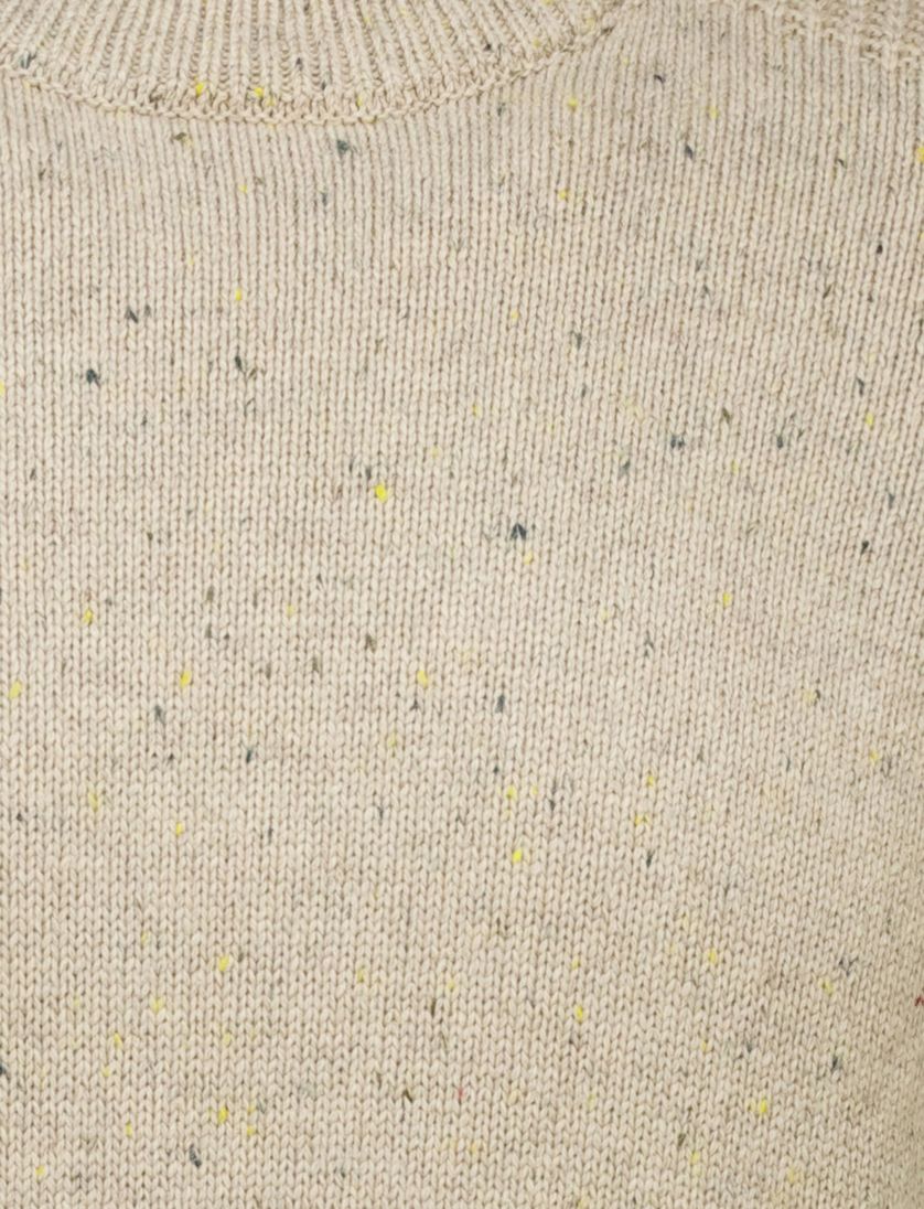 Trui New Zealand Melange beige ronde hals