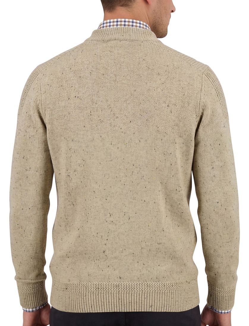 Trui New Zealand Melange beige ronde hals