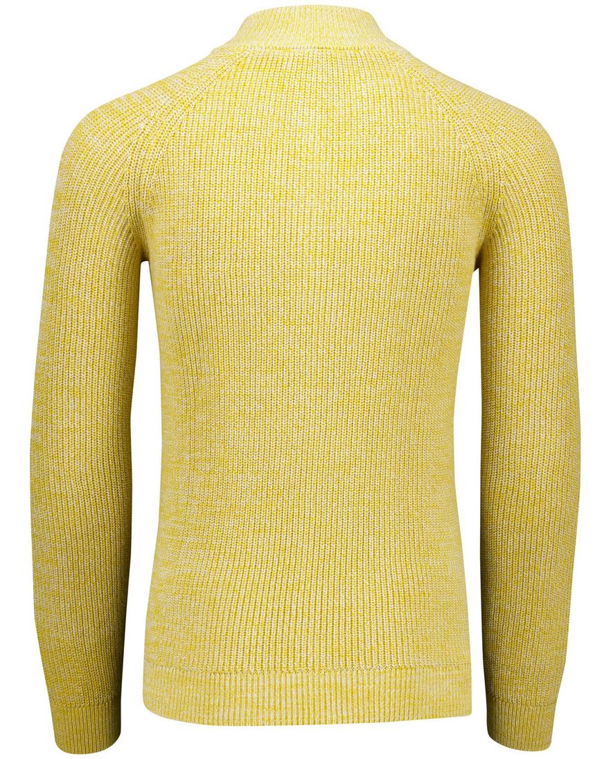 New Zealand trui half zip gemeleerd geel