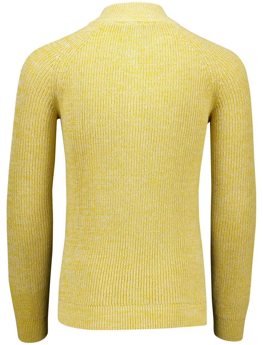 NZA gebreide half zip trui gemêleerd geel katoen
