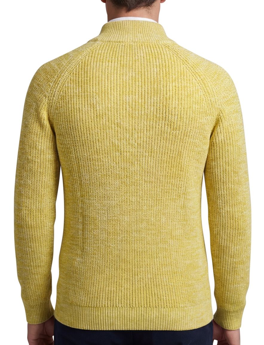 NZA gebreide half zip trui gemêleerd geel katoen