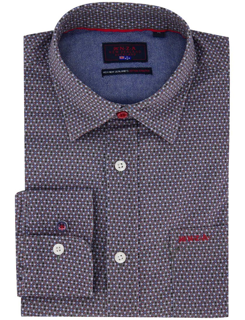 Katoenen overhemd New Zealand grijs geprint